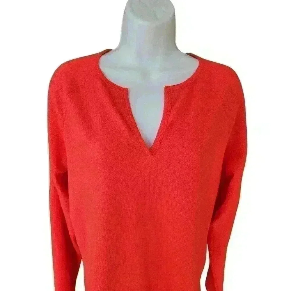 Jenni Intimates Red Ribbed Soft Pajama/Lounge Top/ Long Sleeve/ NWT / Size XL - Picture 2 of 7